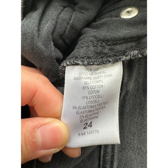 Re/Done Women's High Rise Ankle Crop in Dusty Char Button Fly Black Size 24 - Picture 8 of 8